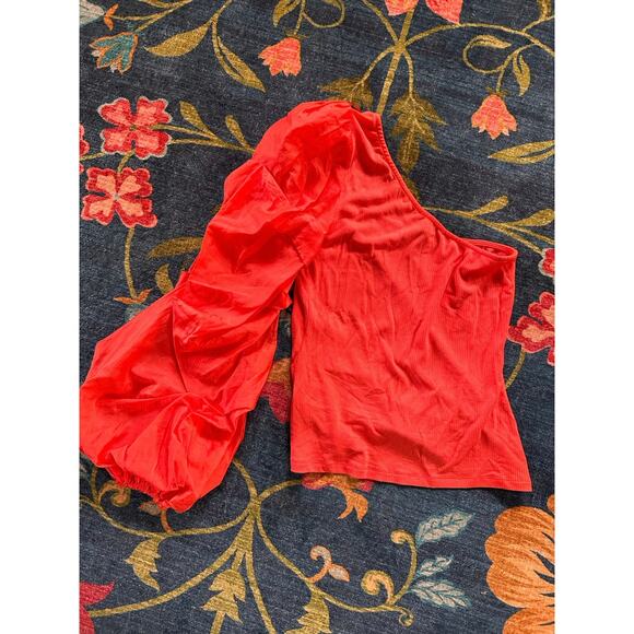 Anthropologie Sunday in Brooklyn Drama Sleeve One-Shoulder Top Size Medium - Picture 4 of 7